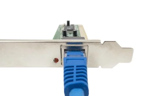 Lan cable &amp; network card Foto stock