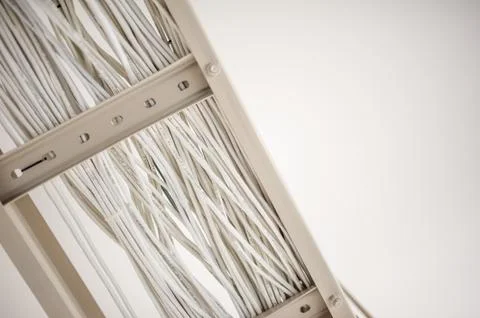 Lan cable in network room Stock Photos