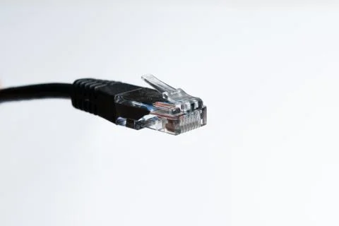 LAN cable plug isolated Stock Photos