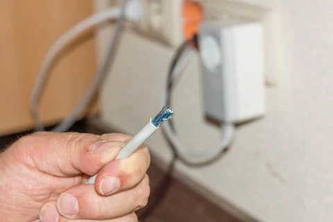 LAN cable preparation Stock Photos