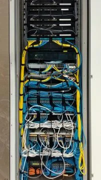 The LAN cable use server Stock Photos