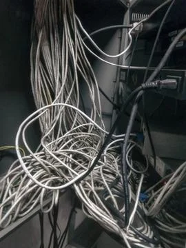 The Lan cable use server Stock Photos