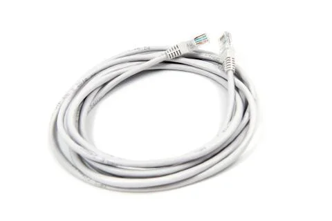 Lan cable on white background Stock Photos