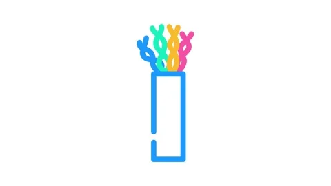 Lan cable wire color icon animation Stock Footage 327271736
