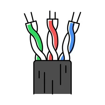 Lan cable wire color icon vector illustration Illustrazione stock
