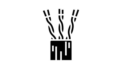 Lan cable wire glyph icon animation Stock Footage 326158425