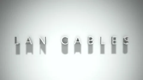 Lan cables 3D title animation with shadows on a white background Video stock 296928659