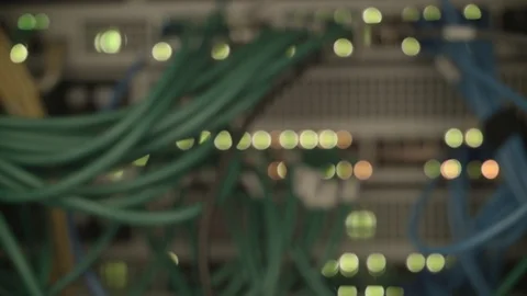 Lan cables coming out of a switch Stock Footage 85503756