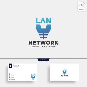 Lan connection communication creative logo template vector illustration Stock Illustration