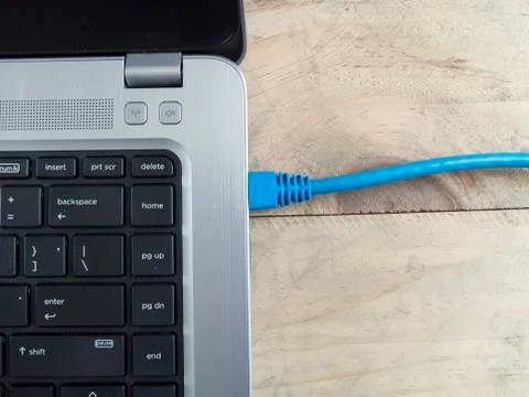 The LAN connects the computer Stock Photos