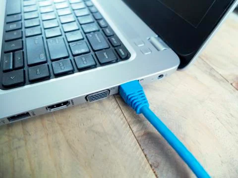 The LAN connects the computer Stock Photos