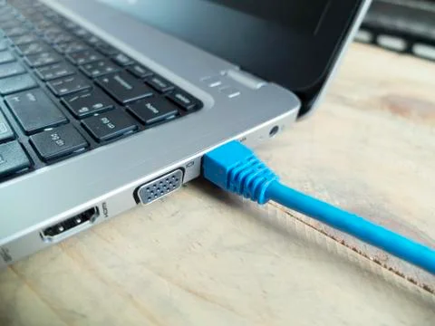 The LAN connects the computer Stock Photos