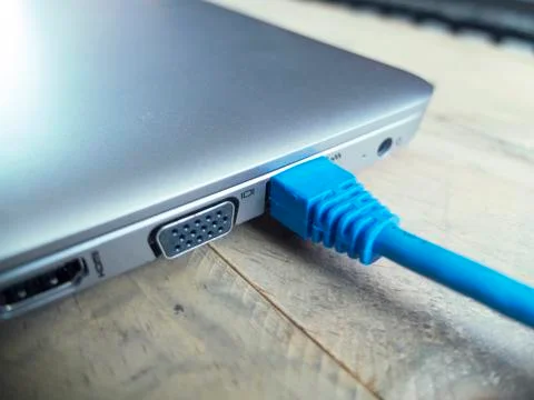 The LAN connects the computer Stock Photos