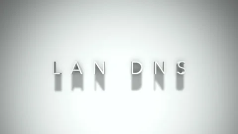 Lan dns 3D title animation with shadows on a white background Stock Footage 296928681