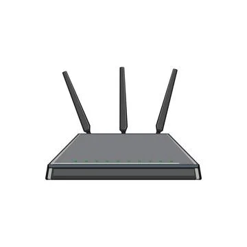 Lan dsl modem cartoon vector illustration Illustrazione stock