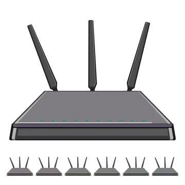 Lan dsl modem cartoon vector graphic 库存插图