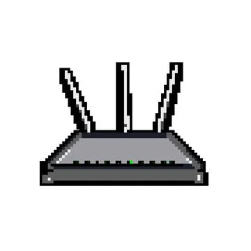 Lan dsl modem game pixel art vector illustration Stock Illustration