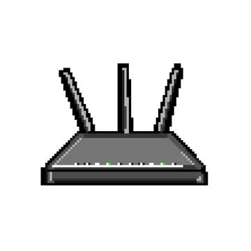 Lan dsl modem pixel art vector illustration Stockillustratie