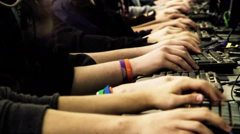 Lan Gamers Close Hands Stock Footage 46666760