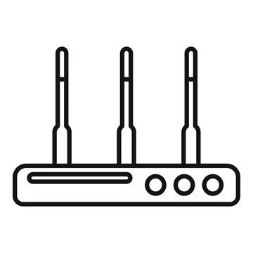 Lan modem icon outline . Device hub Illustrazione stock
