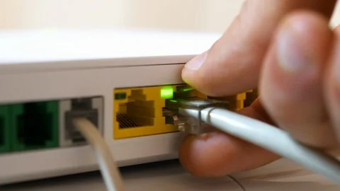 Lan network cable plug Stock-Footage 86190365