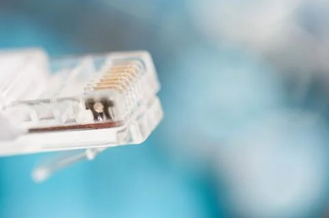 Lan network cable selected focus Stock Photos