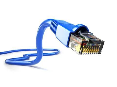 LAN network connection Ethernet RJ45 cable. Ilustración de archivo