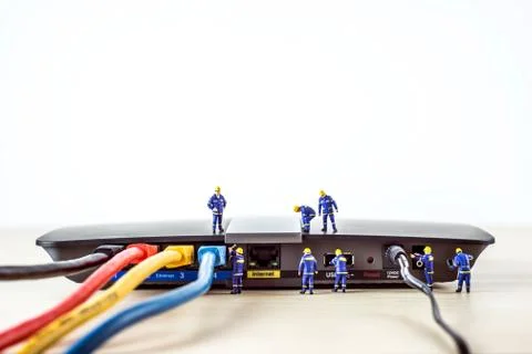Lan network installation Stock Photos