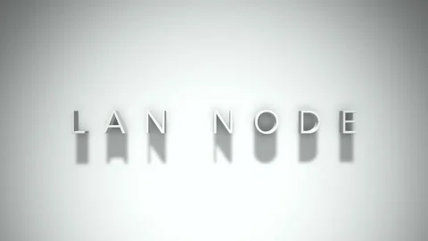 Lan node 3D title animation with shadows on a white background Stock Footage 296928698