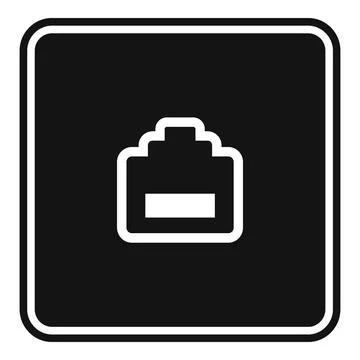 Lan port wall socket icon, simple style Illustrazione stock