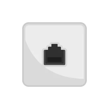 Lan port wall socket icon flat isolated Illustrazione stock