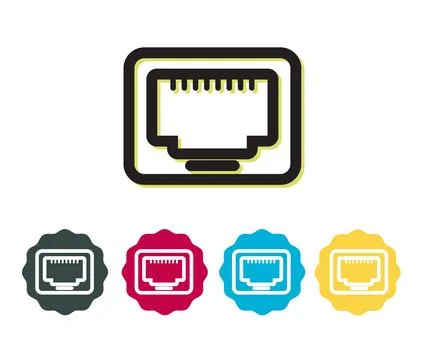 LAN Socket - Ethernet Port Network  - Stock Icon Stock Illustration