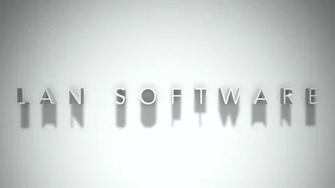Lan software 3D title animation white text on a white background Stock Footage 299373129