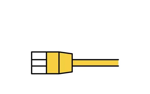 LAN splitter network configuration line icon with Ethernet hub and multiple.. Stock Illustration