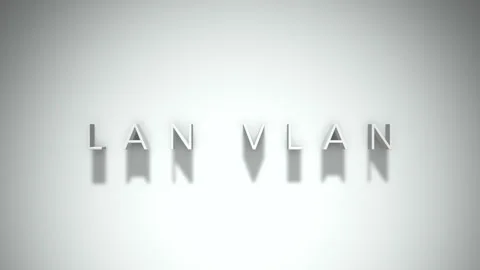 Lan vlan 3D title animation with shadows on a white background Stock Footage 296928739