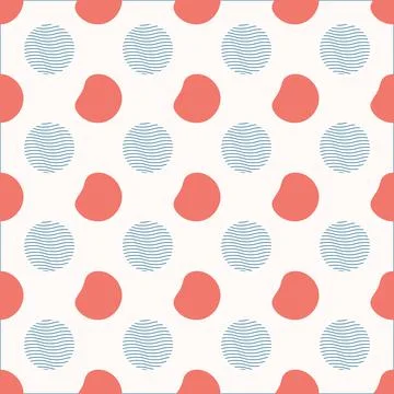 Lanart-style pattern of red and blue circles Stock Illustration