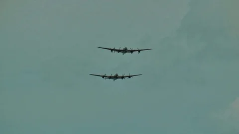 Lancaster bomber pair Stock Footage 98142666