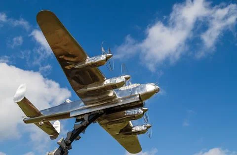 Lancaster bomber statue Stock Photos