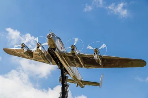 Lancaster bomber statue Stock Photos