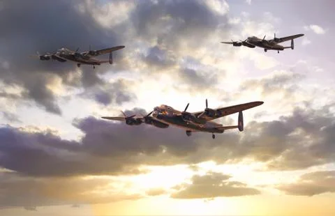 Lancaster bombers Stock Illustration