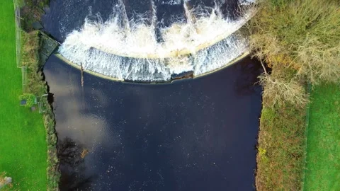 Lancaster, Lancashire. UK, 2025 NOV, 08: Hornby Weir Stock Footage 320802353
