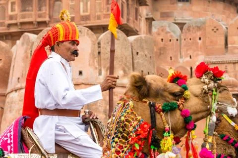 Lancer on a Camel Stock-Fotos