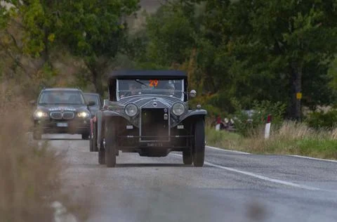 LANCIA LAMBDA SPIDER CASARO 1927 on an old racing car in rally Mille Miglia 2 Stock Photos