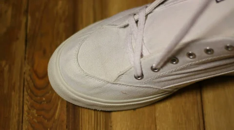 Lancing White Sneakers Video stock 34362876