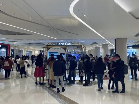 Lancome Stand for Free Samples Stock Photos