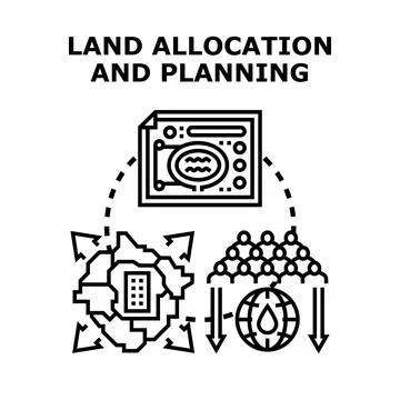 Land allocation and planning vector concept illustration 库存插图