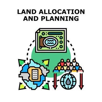 Land allocation and planning vector concept illustration Stock Illustration