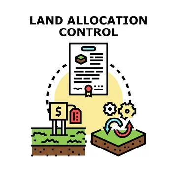 Land allocation control process for property management Ilustración de archivo