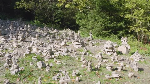 Land art pyramid in memory of a trip Stock Footage 170912784