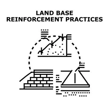 Land base reinforcement practices ensuring stability and safety Illustrazione stock